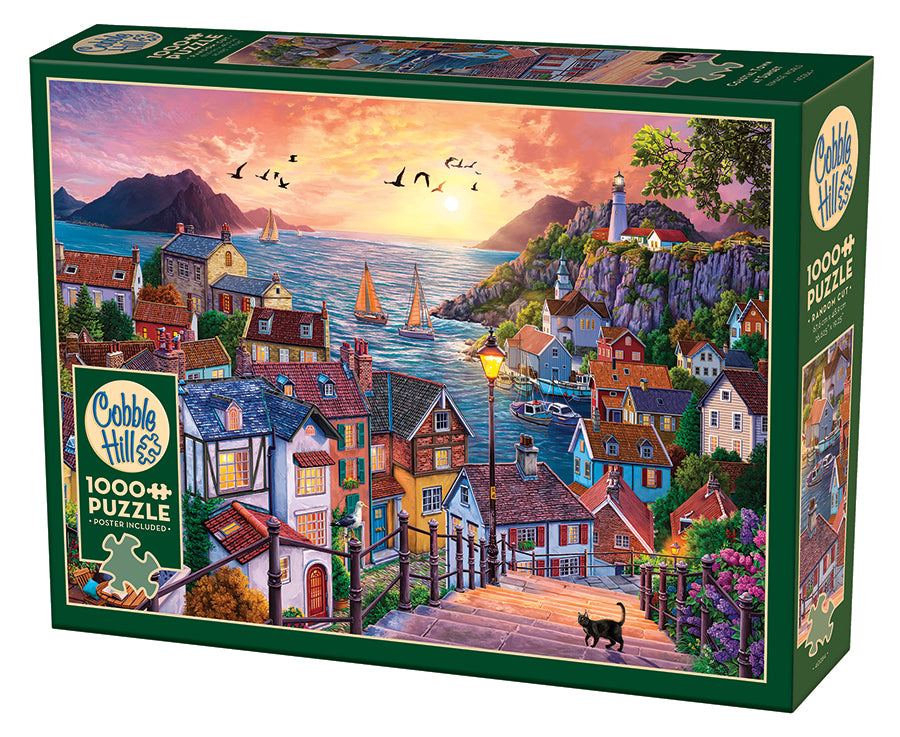 1000 - Coastal Town at Sunset