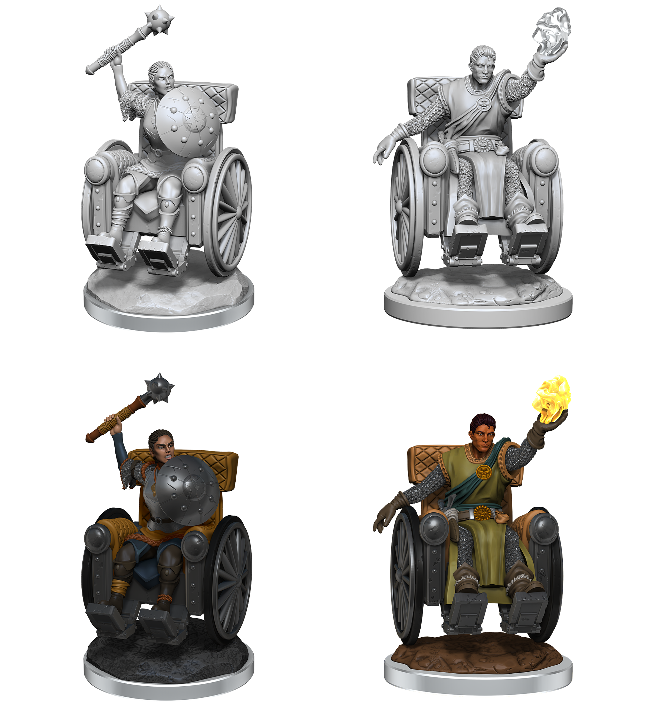D&D Unpainted Minis - Human Clerics (Male/Female)