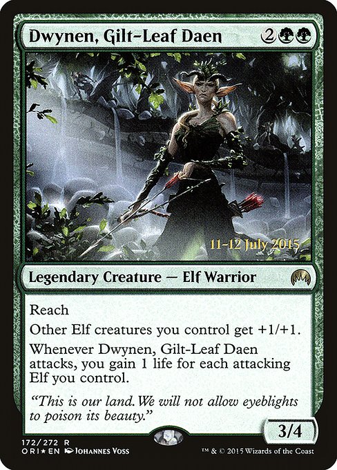 Dwynen, Gilt-Leaf Daen - Foil - Prerelease Promo