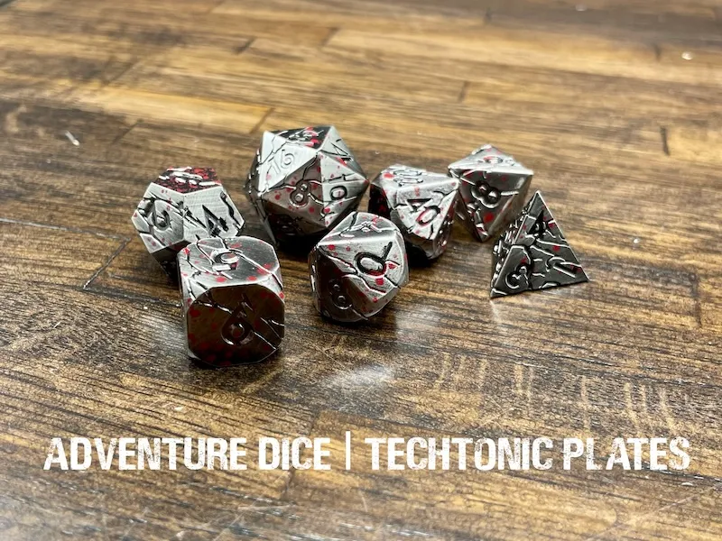 Metal RPG Dice Set - Techtonic Plates