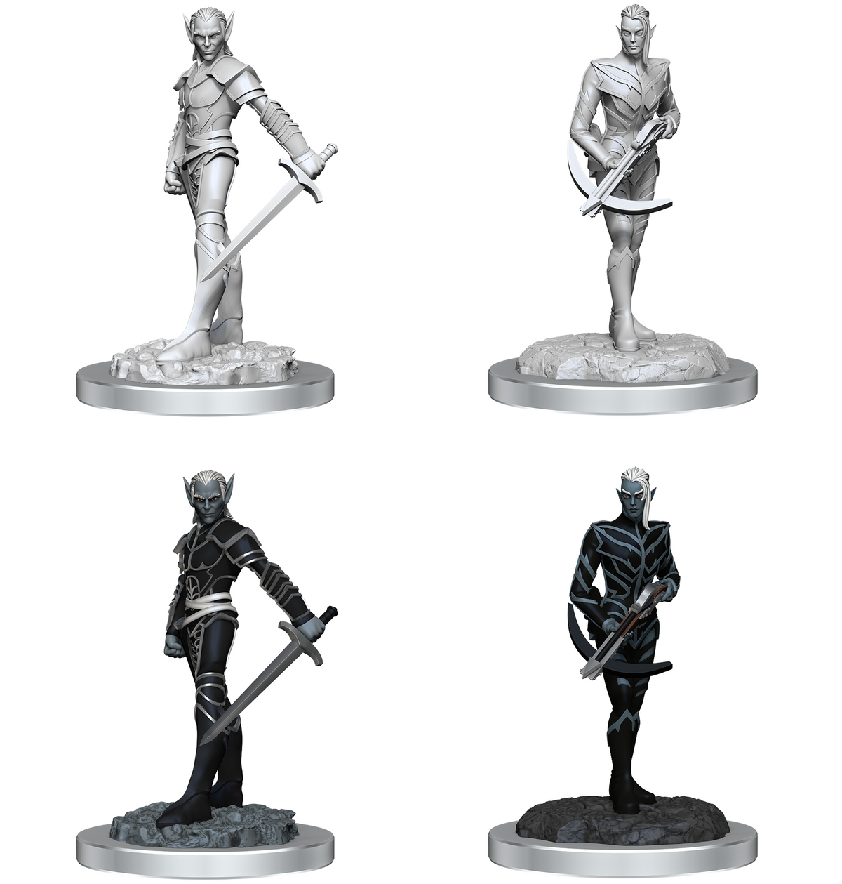 D&D Unpainted Minis - Drow Fighters (Male)