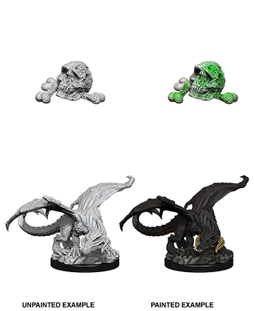D&D Unpainted Minis - Black Dragon Wyrmling
