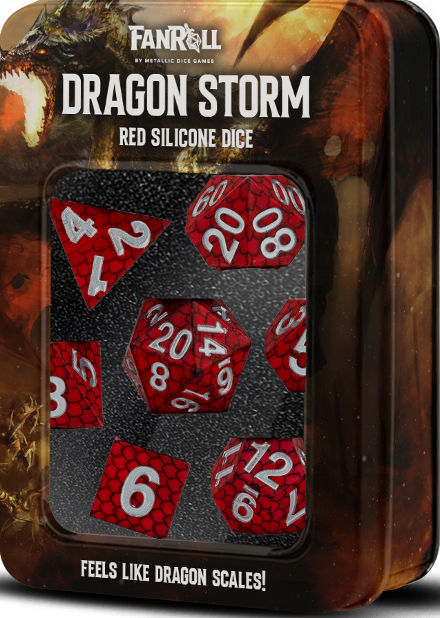 Silicone Dice Set - Dragon Storm - Red Scales