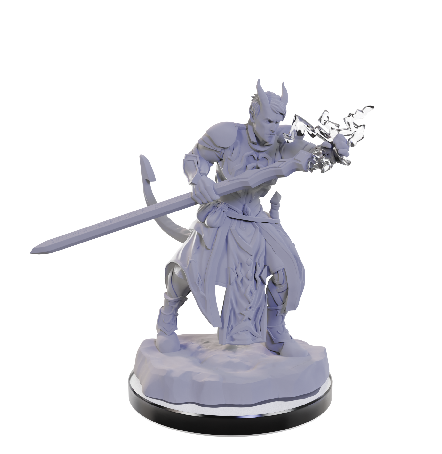 D&D Unpainted Minis - Tiefling Warlocks (Male and Female)
