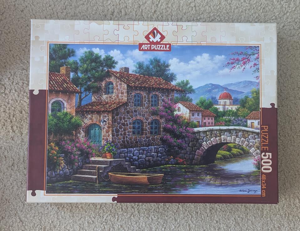 Art puzzle 500 pieces Canal with Flowers