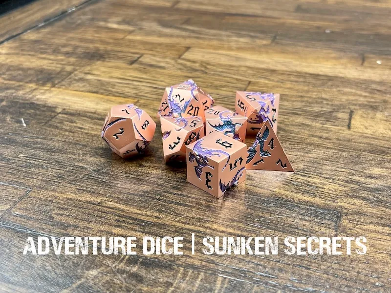 Metal RPG Dice Set - Sunken Secrets