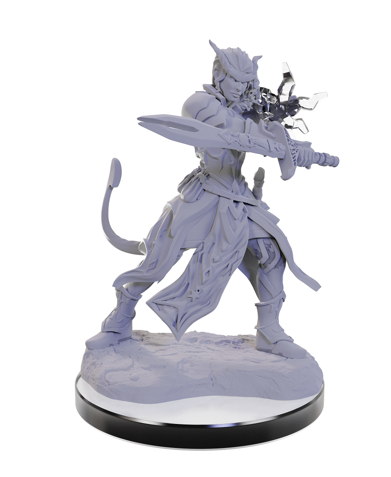 D&D Unpainted Minis - Tiefling Warlocks (Male and Female)