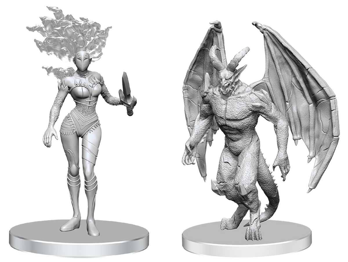Pathfinder Battles Unpainted Minis - Gargoyle & Shae