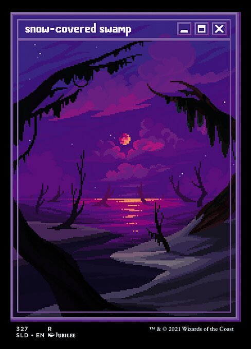 Snow-Covered Swamp - Pixel Art (327) - Foil Etched