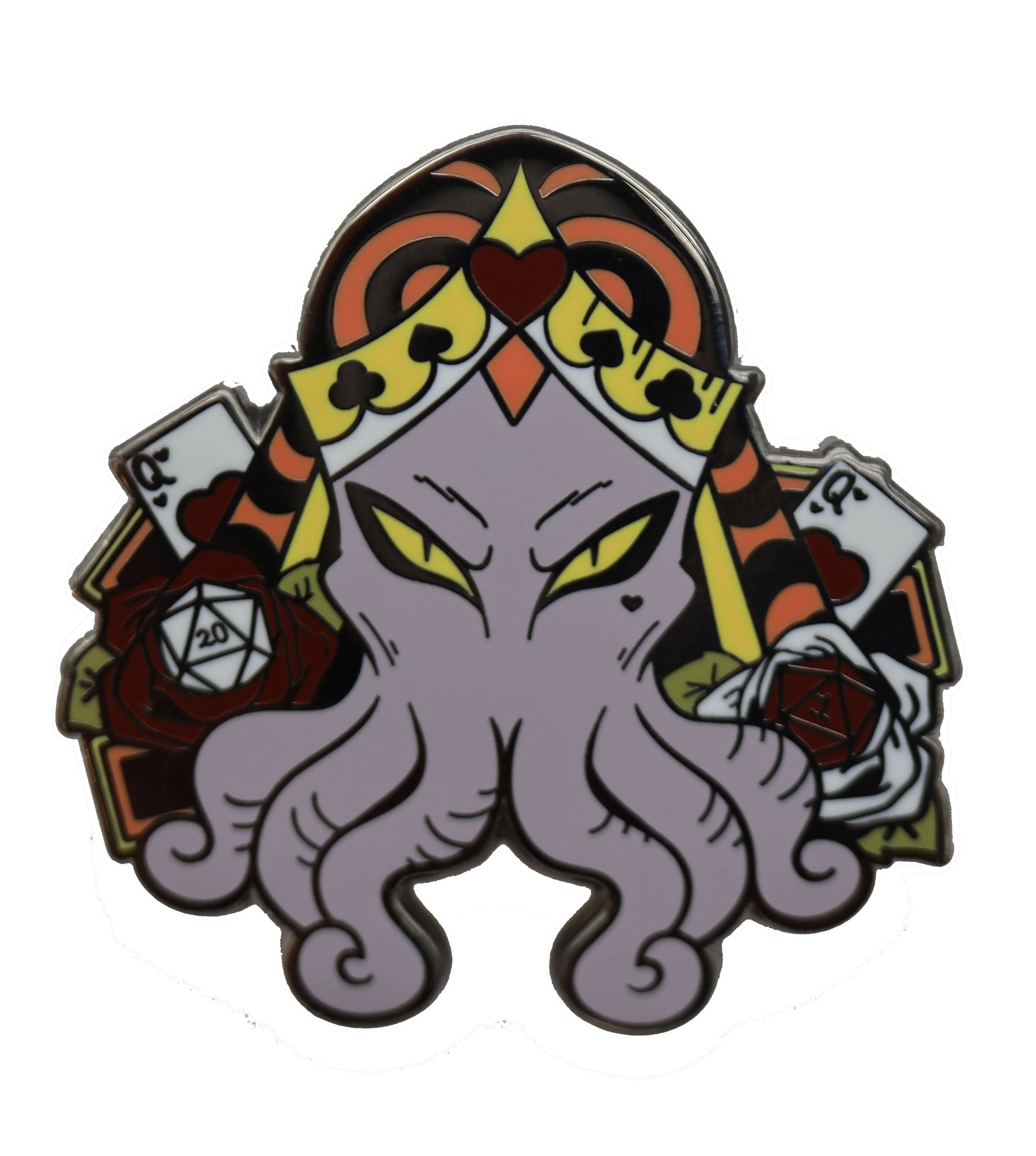 Alice's Adventure In Diceland Enamel Pin: Queen of Hearts