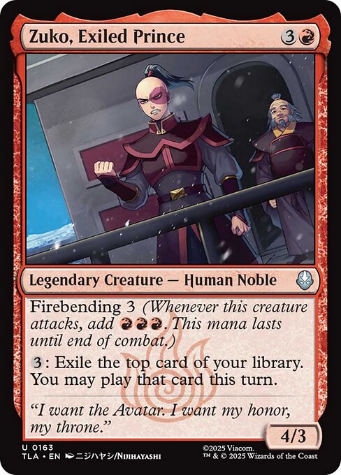 Zuko, Exiled Prince - Foil