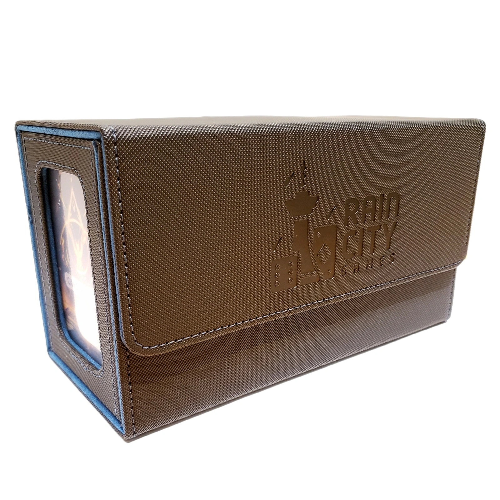 Rain City Games Logo Deck Box - Dual Deck with Window (Black/Purple)