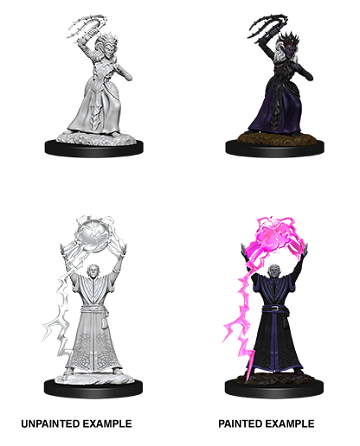D&D Unpainted Minis - Drow Mage and Drow Priestess