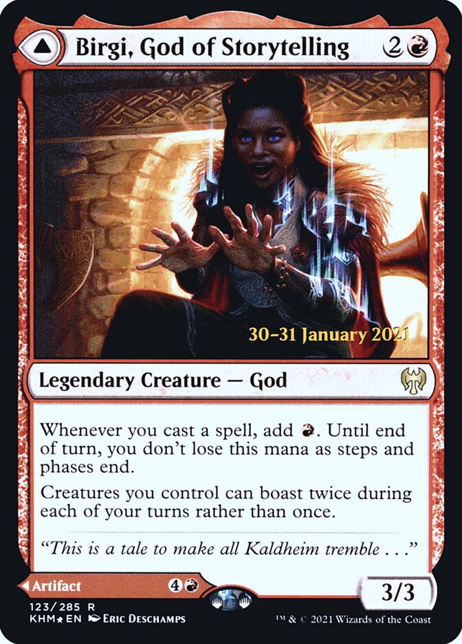 Birgi, God of Storytelling - Foil - Prerelease Promo