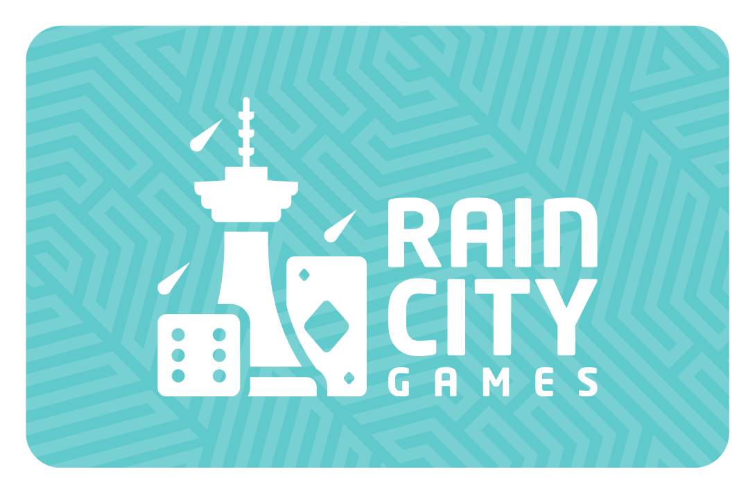 Card with 'Rain City Games' logo on a teal background