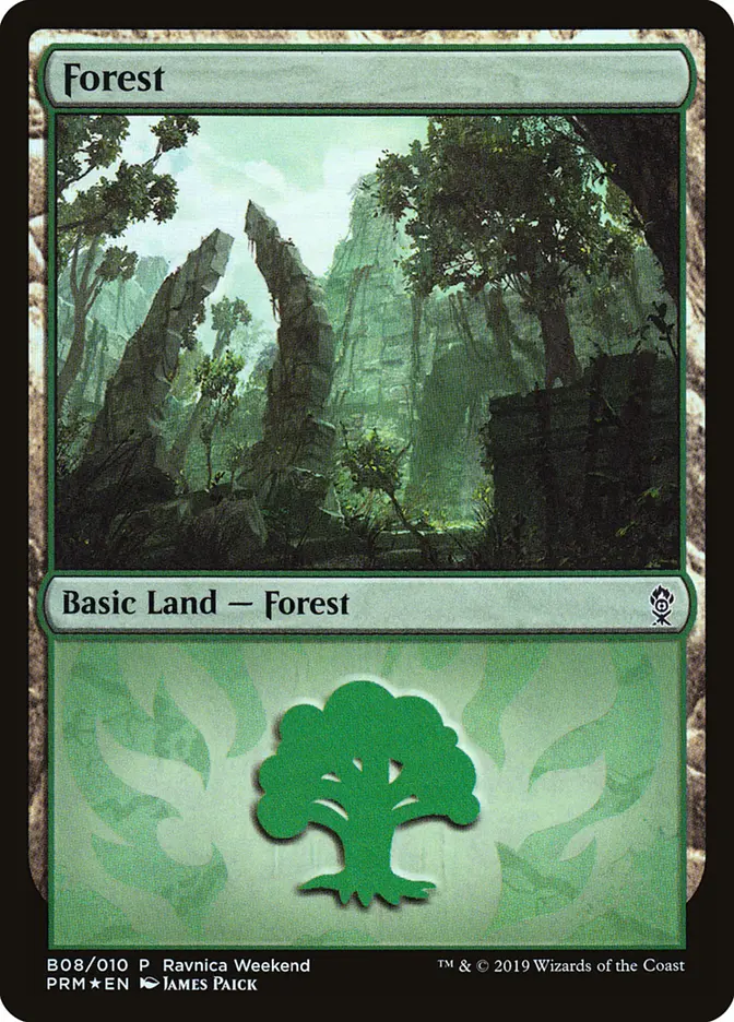 Forest (B08) - Foil - Ravnica Weekend Promo
