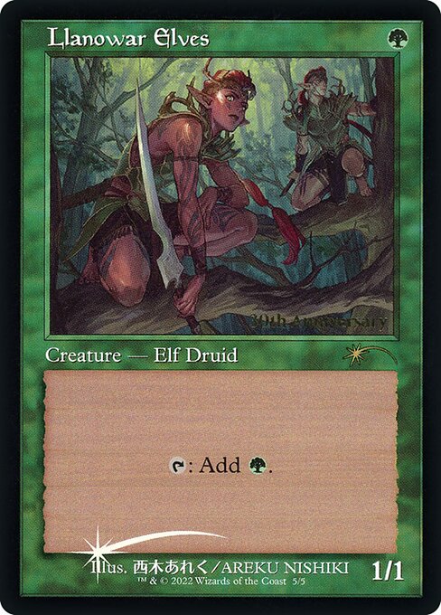 Llanowar Elves - Foil - Anime Retro Frame - 30th Anniversary Promo