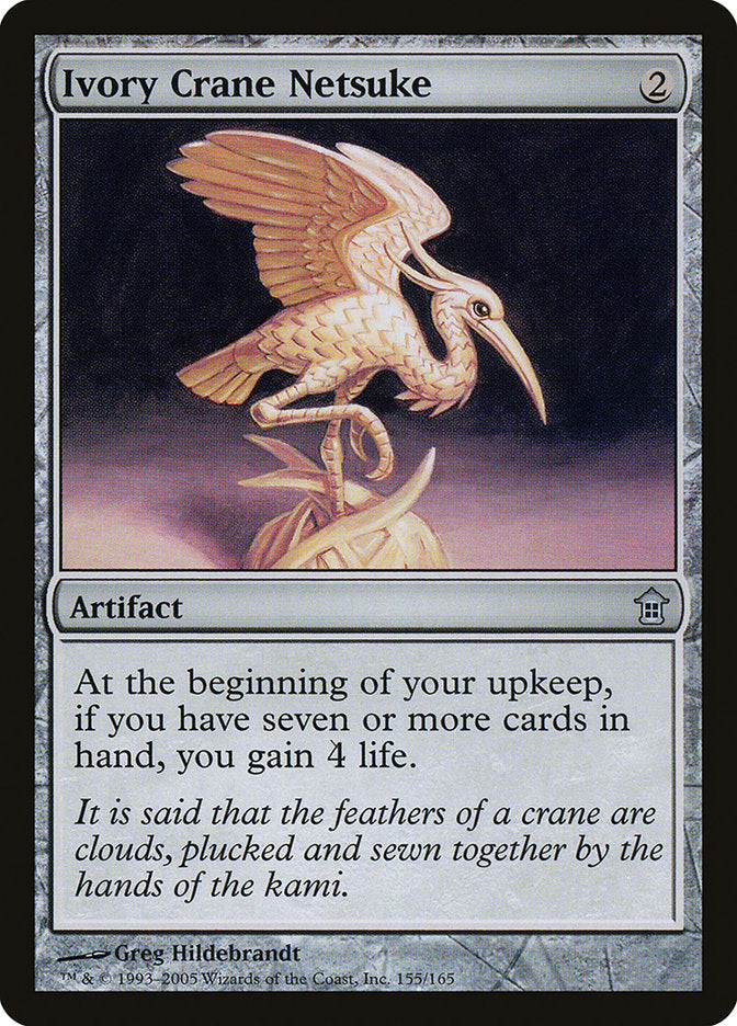 Ivory Crane Netsuke - Foil