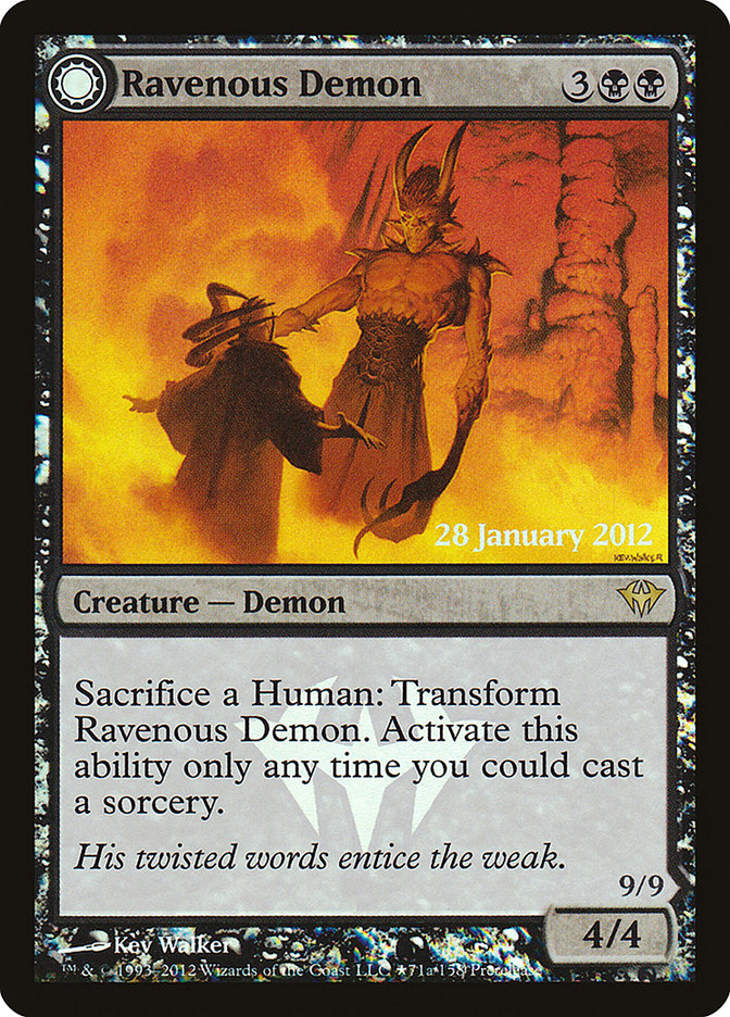 Ravenous Demon // Archdemon of Greed - Foil - Prerelease Promo