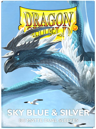 Dragon Shield - 63mm X 88mm - Standard Dual Matte - Sky Blue & Silver 100 ct.