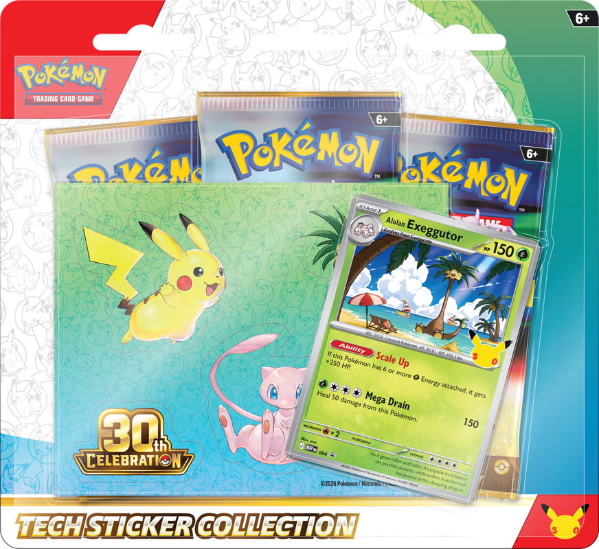 PREORDER - Pokemon - 30th Anniversary Celebration WAVE 1 - Alolan Exeggutor Tech Sticker Collection