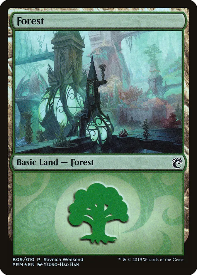 Forest (B09) - Foil - Ravnica Weekend Promo