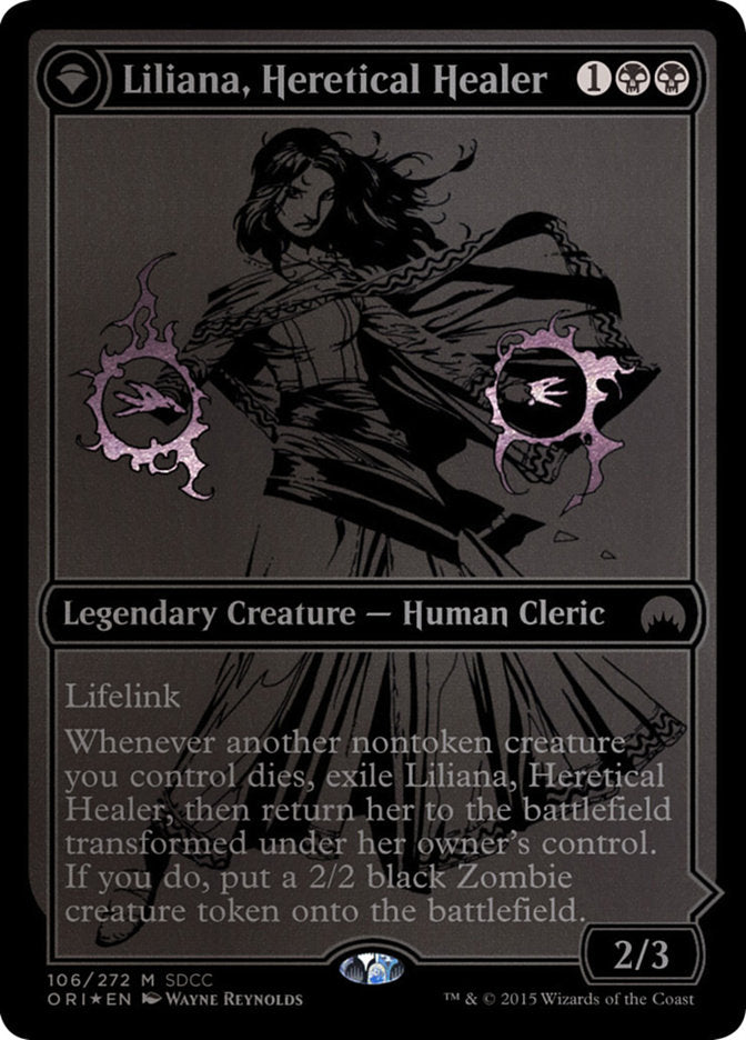 Liliana, Heretical Healer // Liliana Defiant Necromancer - Foil - San Diego Comic Con 2015 Promo