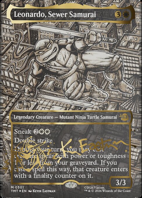 Leonardo, Sewer Samurai - Borderless Signature Foil