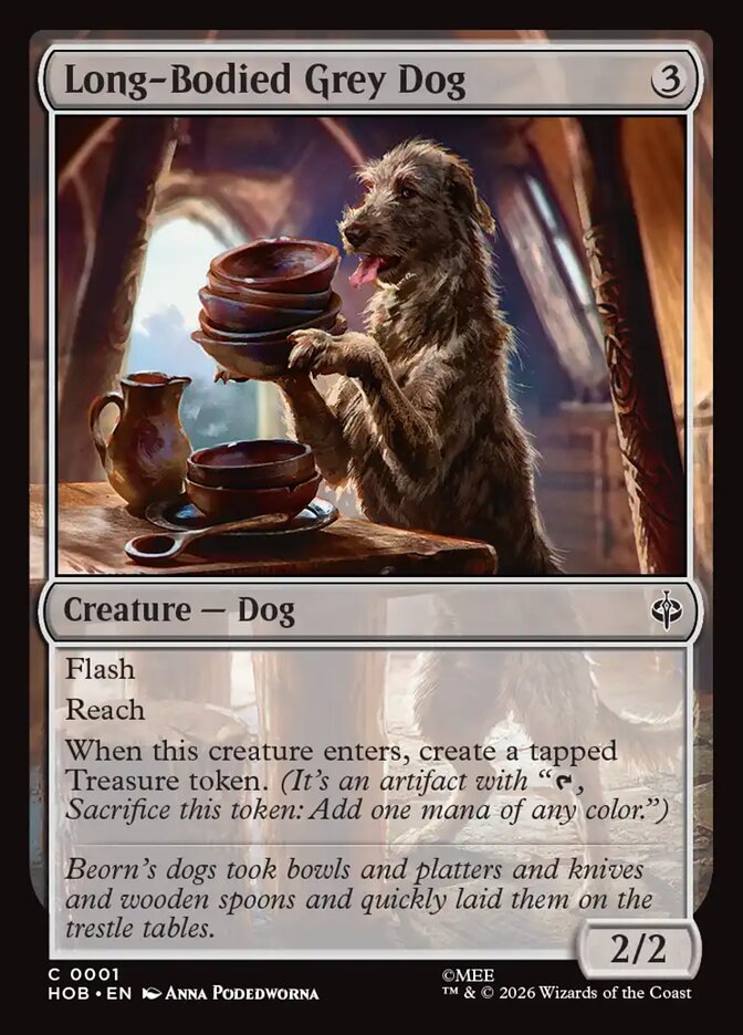 Long-Bodied Grey Dog - Foil