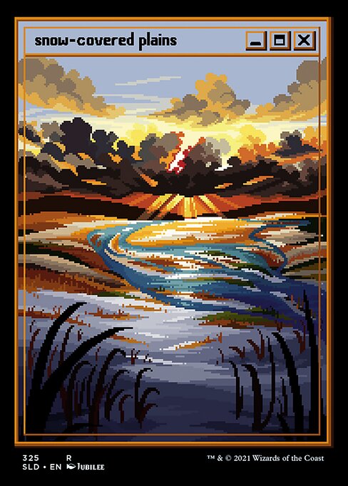 Snow-Covered Plains - Pixel Art (325) - Foil Etched
