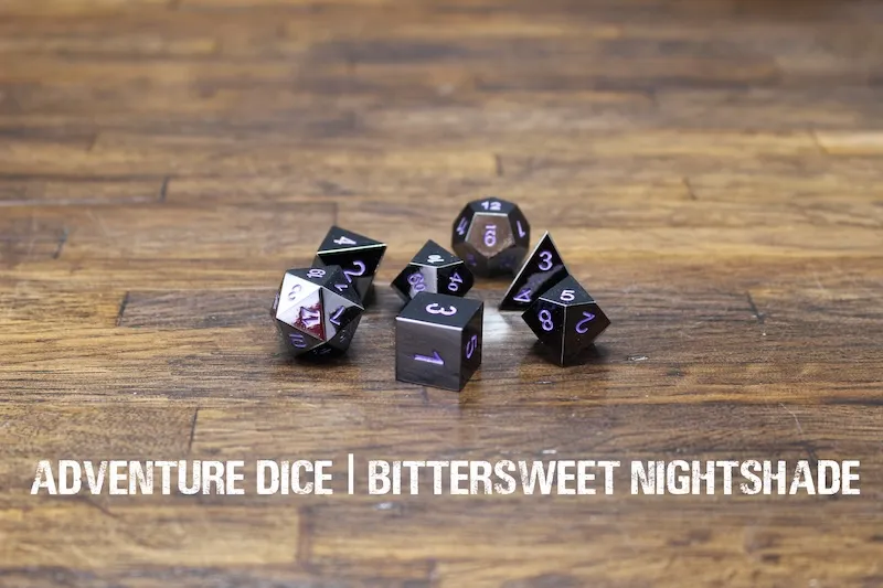 Metal RPG Dice Set - Bittersweet Nightshade