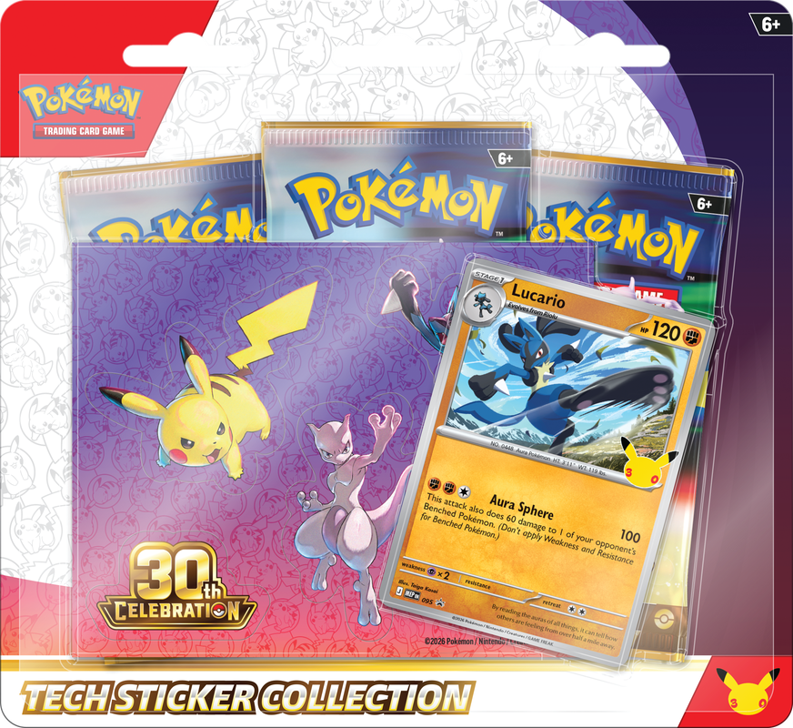 PREORDER - Pokemon - 30th Anniversary Celebration WAVE 1 - Lucario Tech Sticker Collection