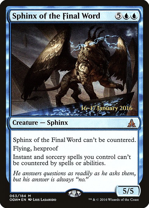 Sphinx of the Final Word - Foil - Prerelease Promo