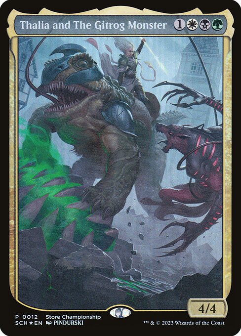 Thalia and The Gitrog Monster - Foil - Store Championship Promo