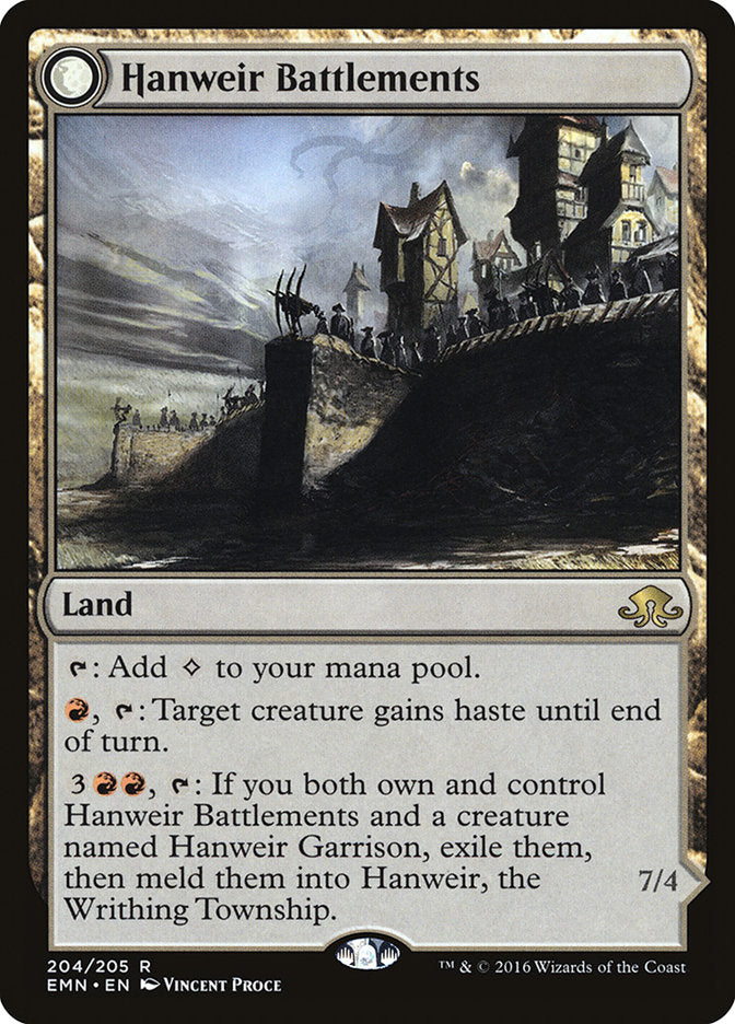 Hanweir Battlements // Hanweir, the Writhing Township - Foil