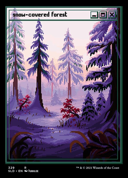 Snow-Covered Forest - Pixel Art (329) - Foil Etched