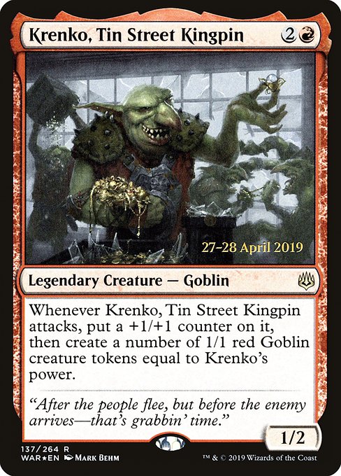 Krenko, Tin Street Kingpin - Foil - Prerelease Promo