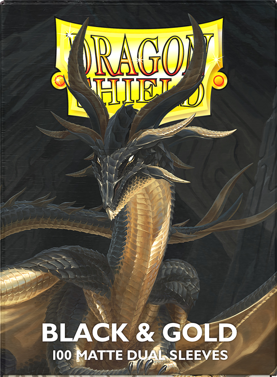 Dragon Shield - 63mm X 88mm - Standard Dual Matte - Black & Gold 100 ct.