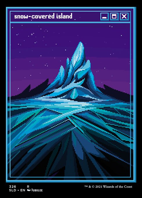 Snow-Covered Island - Pixel Art (326) - Foil Etched
