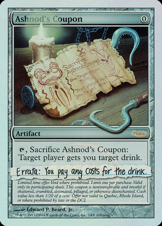 Ashnod's Coupon - Arena League Promo