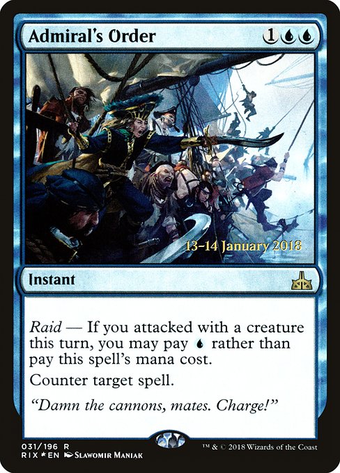 Admiral's Order - Foil - Prerelease Promo