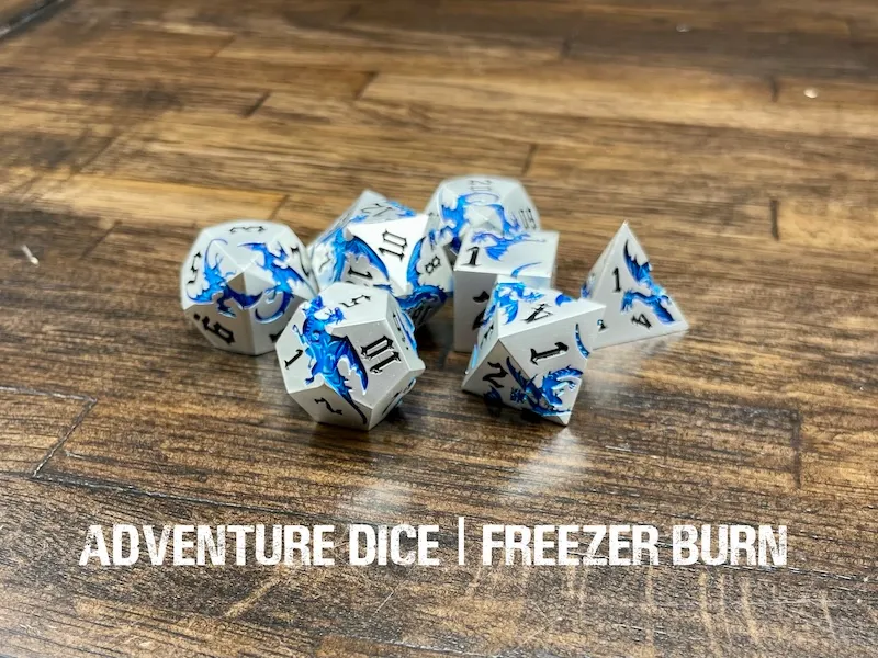 Metal RPG Dice Set - Freezer Burn