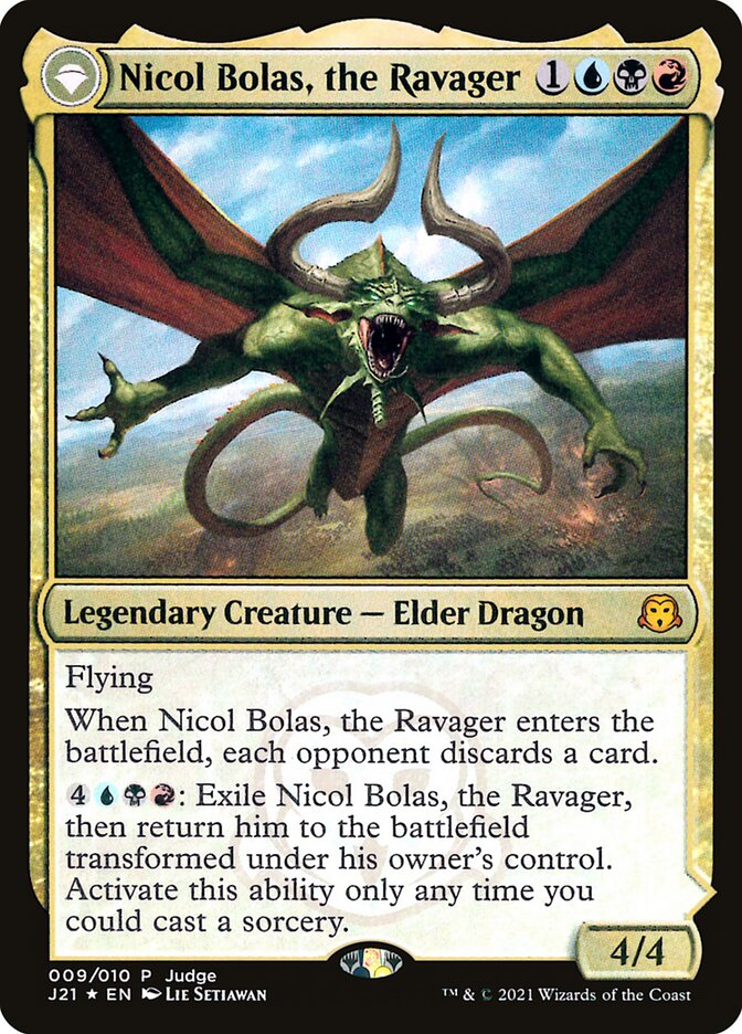Nicol Bolas, the Ravager // Nicol Bolas, the Arisen - Foil - Judge Promo