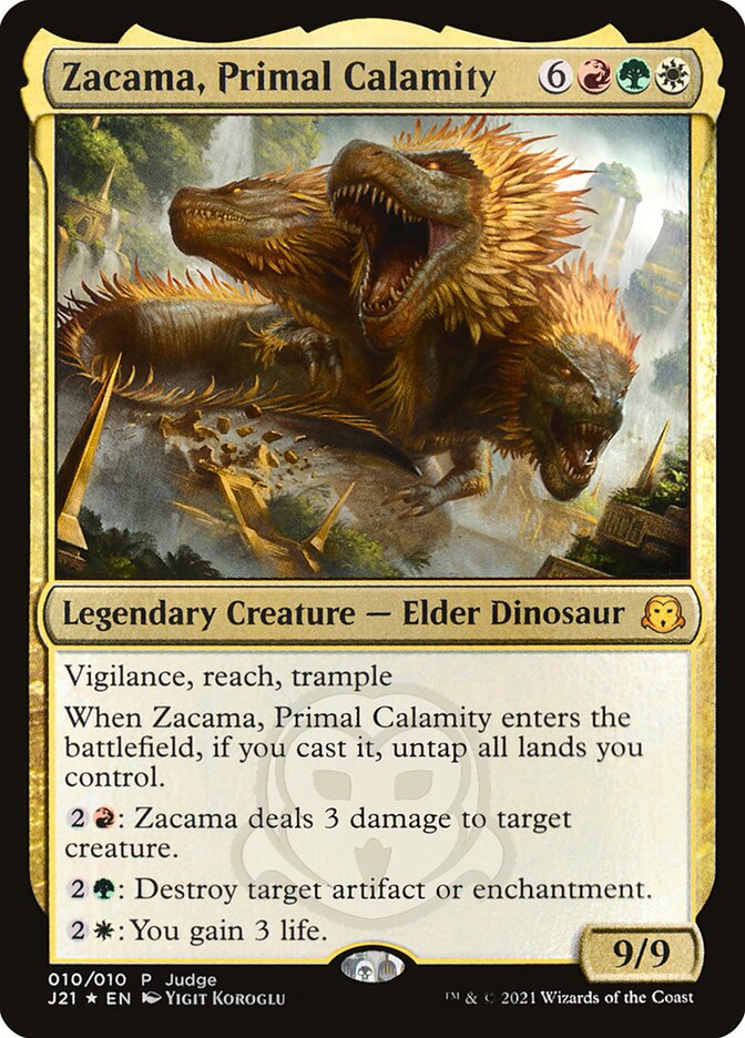 Zacama, Primal Calamity - Foil - Judge Promo